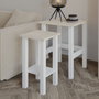 Hanah Home Gina 2 Juego de Mesas Auxiliares Blanco y Travertino